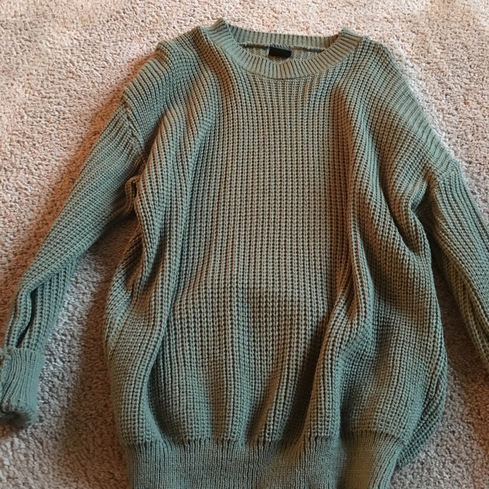Green winter sweater